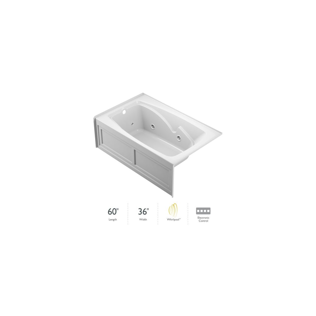 Jacuzzi CT26036WLR2XXW Cetra 60" Three Wall Alcove