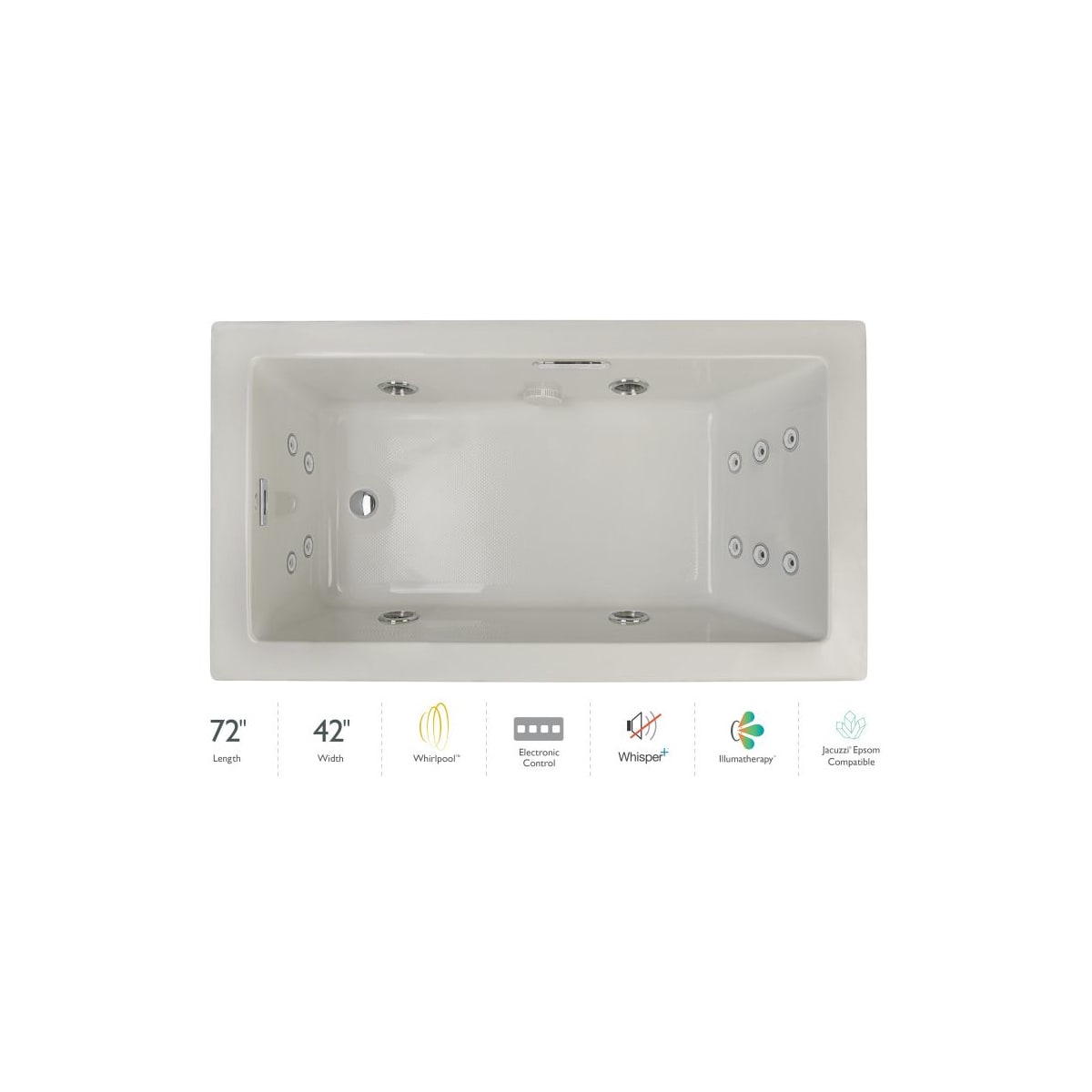 Jacuzzi ELA7242WLR4IPYC Elara 72" DropIn