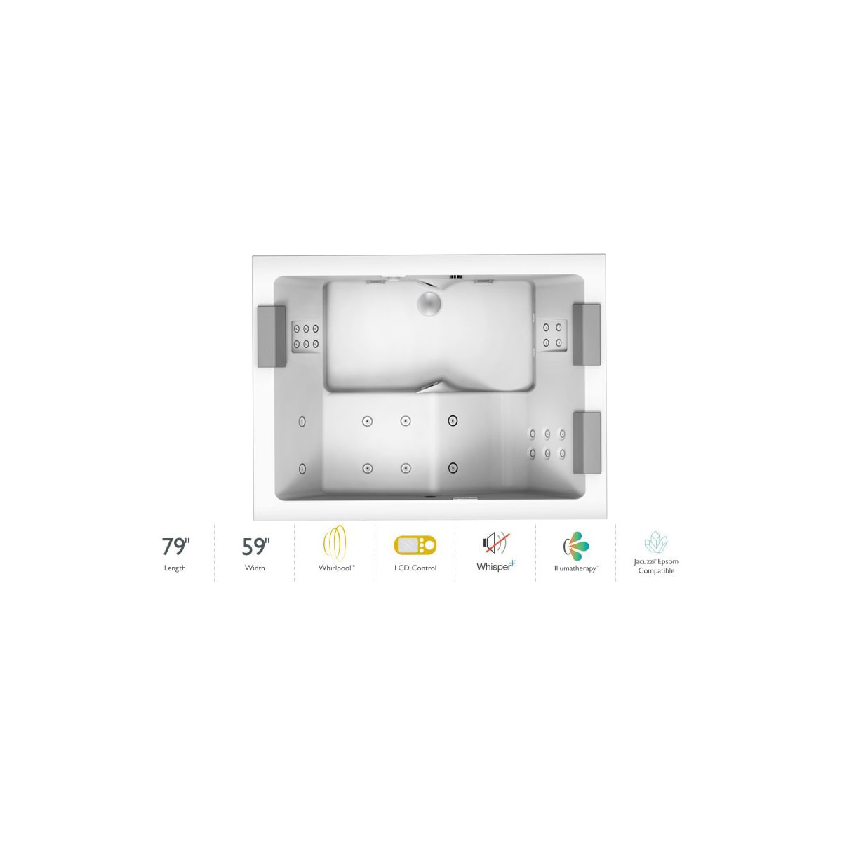 Jacuzzi ELA7959WCD5CPWC Elara® Plus 79" Drop In