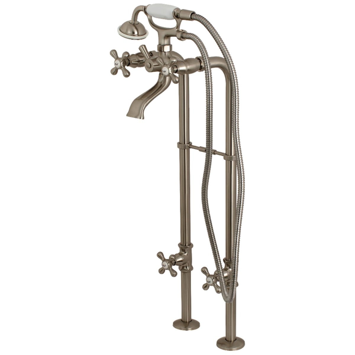 6-Inch Kingston Brass CCK268SN Vintage Deck Mount Claw Foot Faucet Package Brushed Nickel