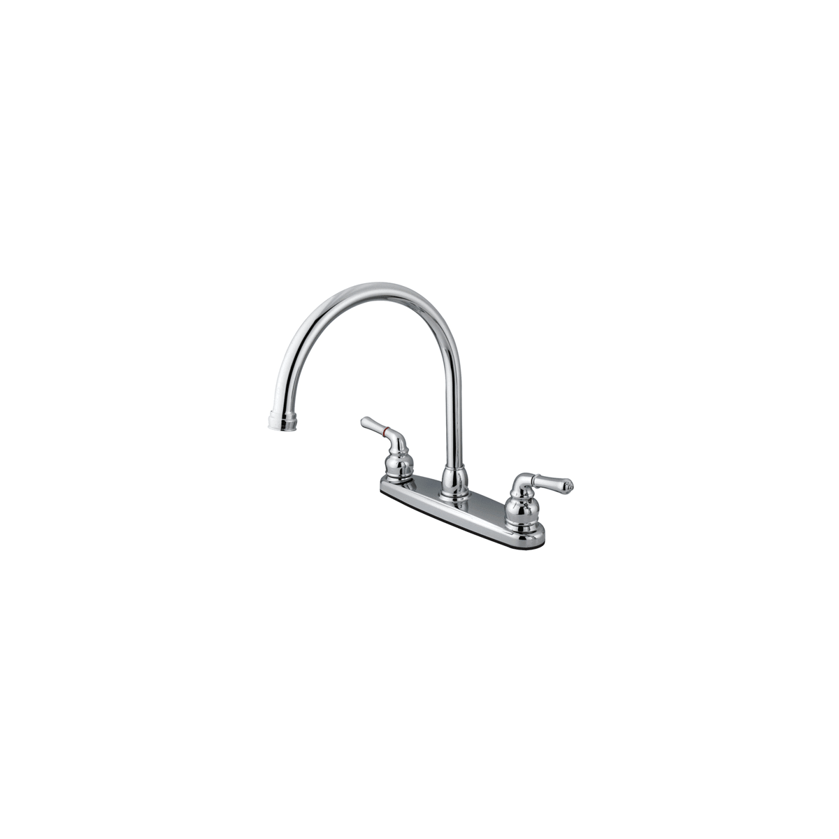 Brass gooseneck kitchen faucet