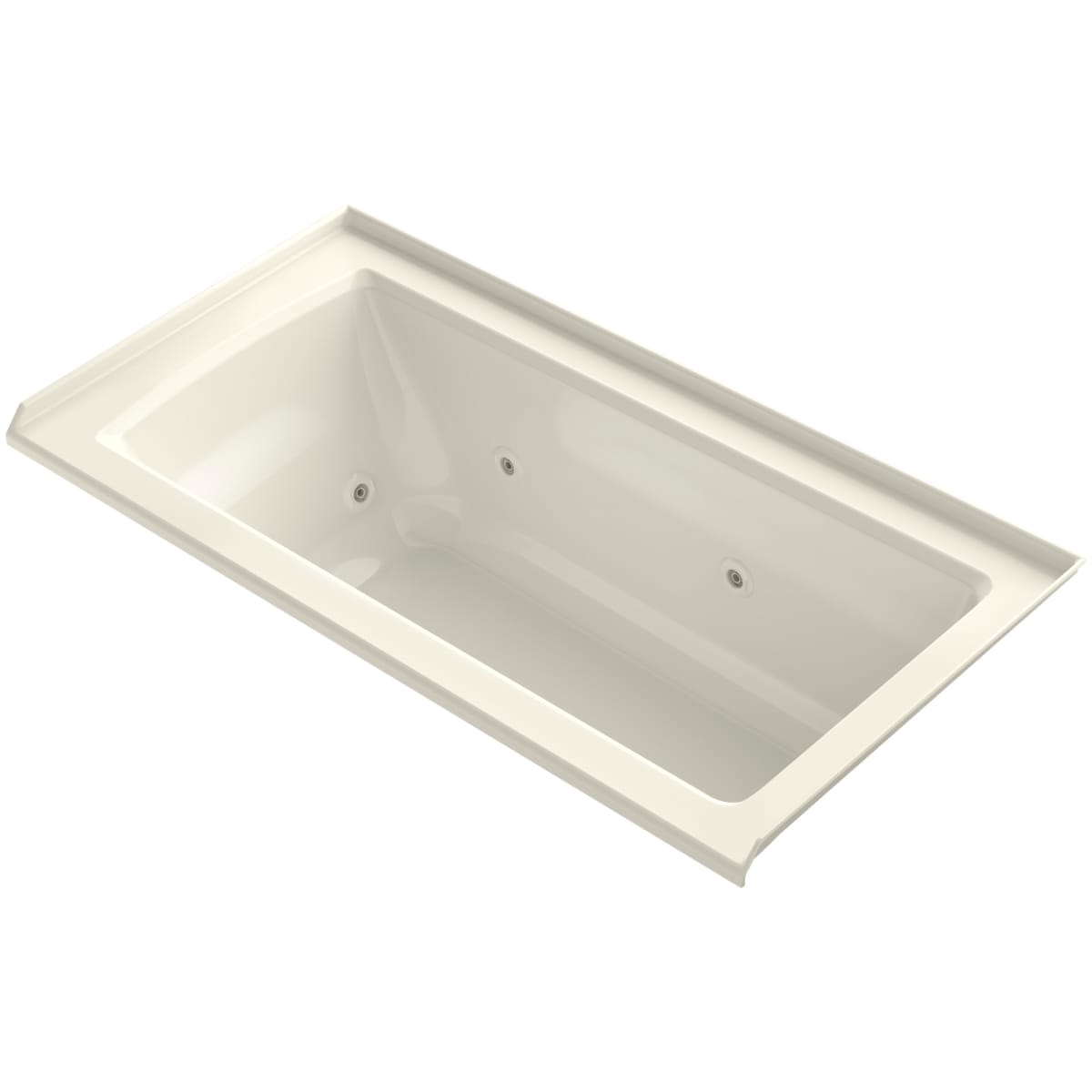 Kohler K 1946 R 0 White Archer ExoCrylic 60" X 30" Alcove Bath With Integral Tile Flange & Right Hand Drain