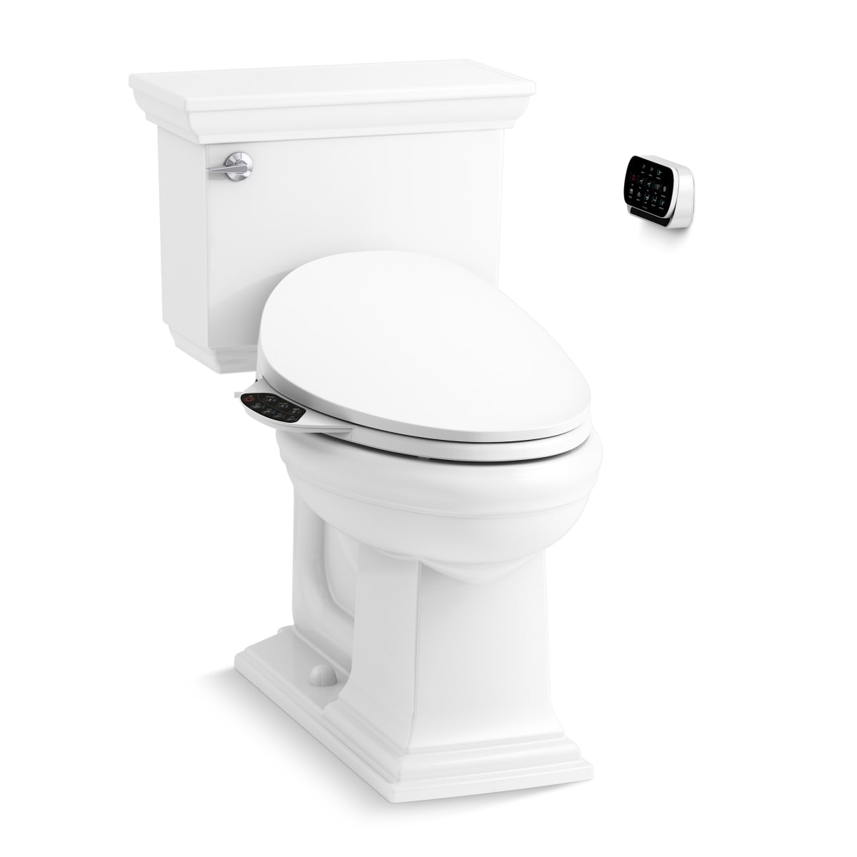 Kohler K-3817-4108-0 Memoirs Stately Two-Piece Comfort Height Elongated  Toilet - Includes PureWash E750 Elongated Bidet Seat with Remote Control |  Ferguson Home, image size:1200x1200