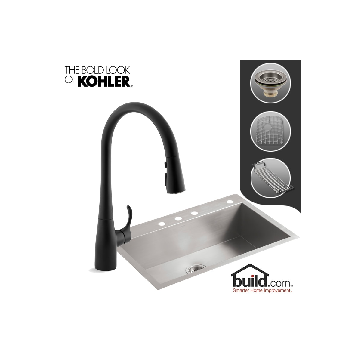 Kohler K38214/K596BL Vault Kitchen Kit with 33"
