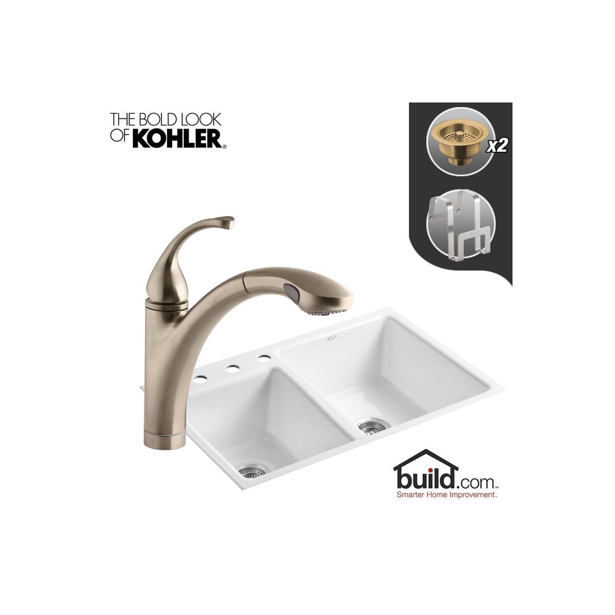 Kohler K58144/K10433BV Clarity Kitchen Kit with 33"