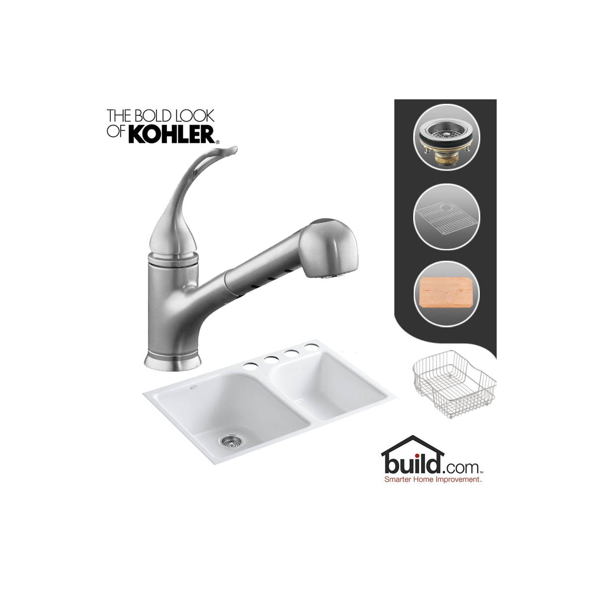 Kohler K-5931-4U/K-15160-L-G Executive Chef Kitchen Kit | Build.com