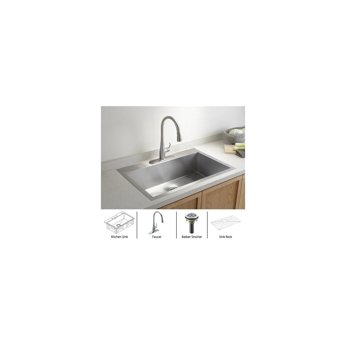 Kohler VaultK38211PackageCP Complete Kitchen Sink and