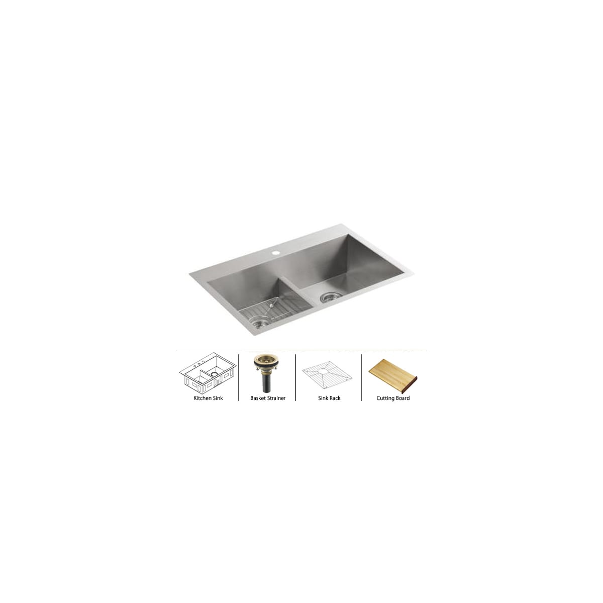Kohler VaultK38381PackageBV Vault 33" Double Basin