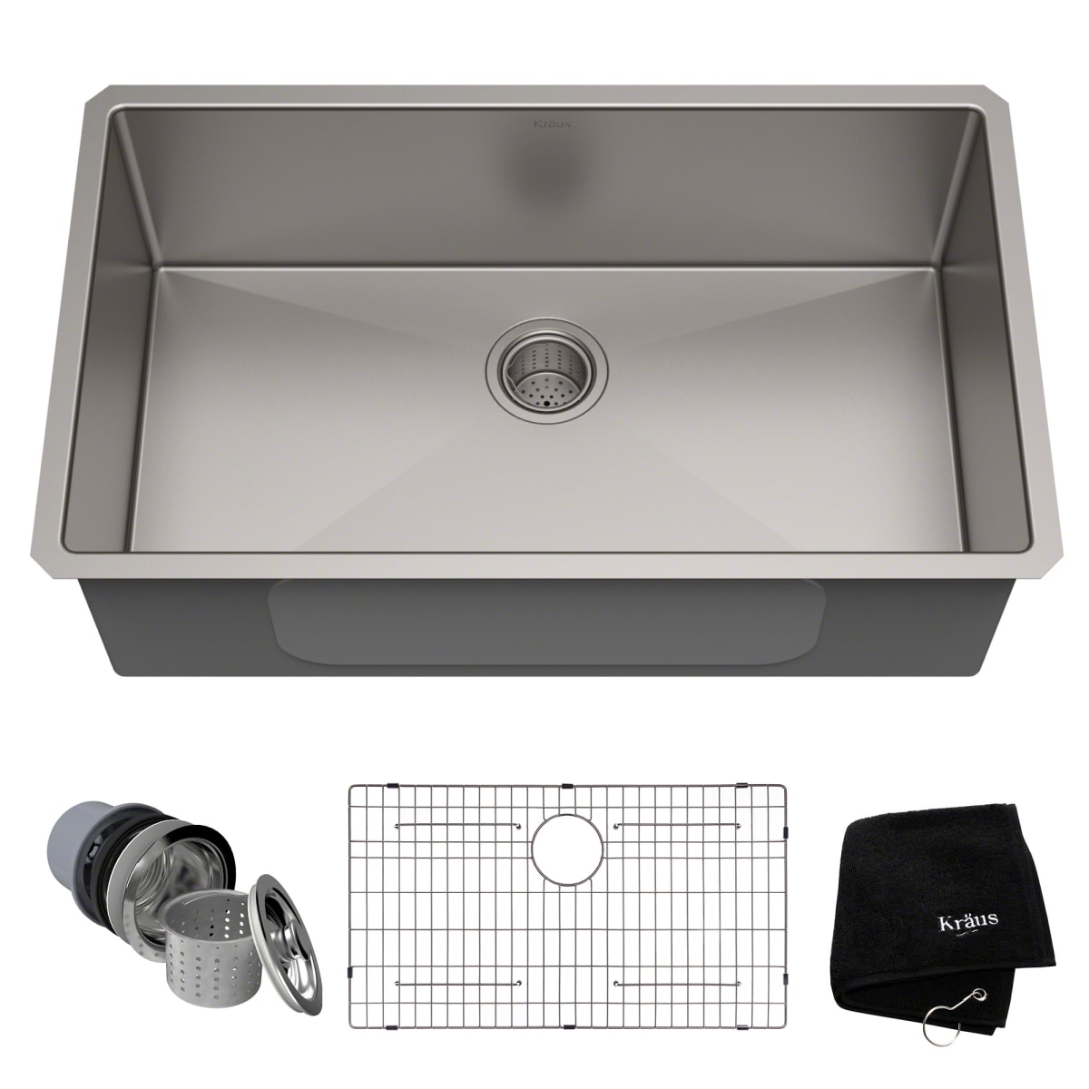 Kraus KHU100-32 32" Single Basin 16 Gauge Stainless Steel | Build.com