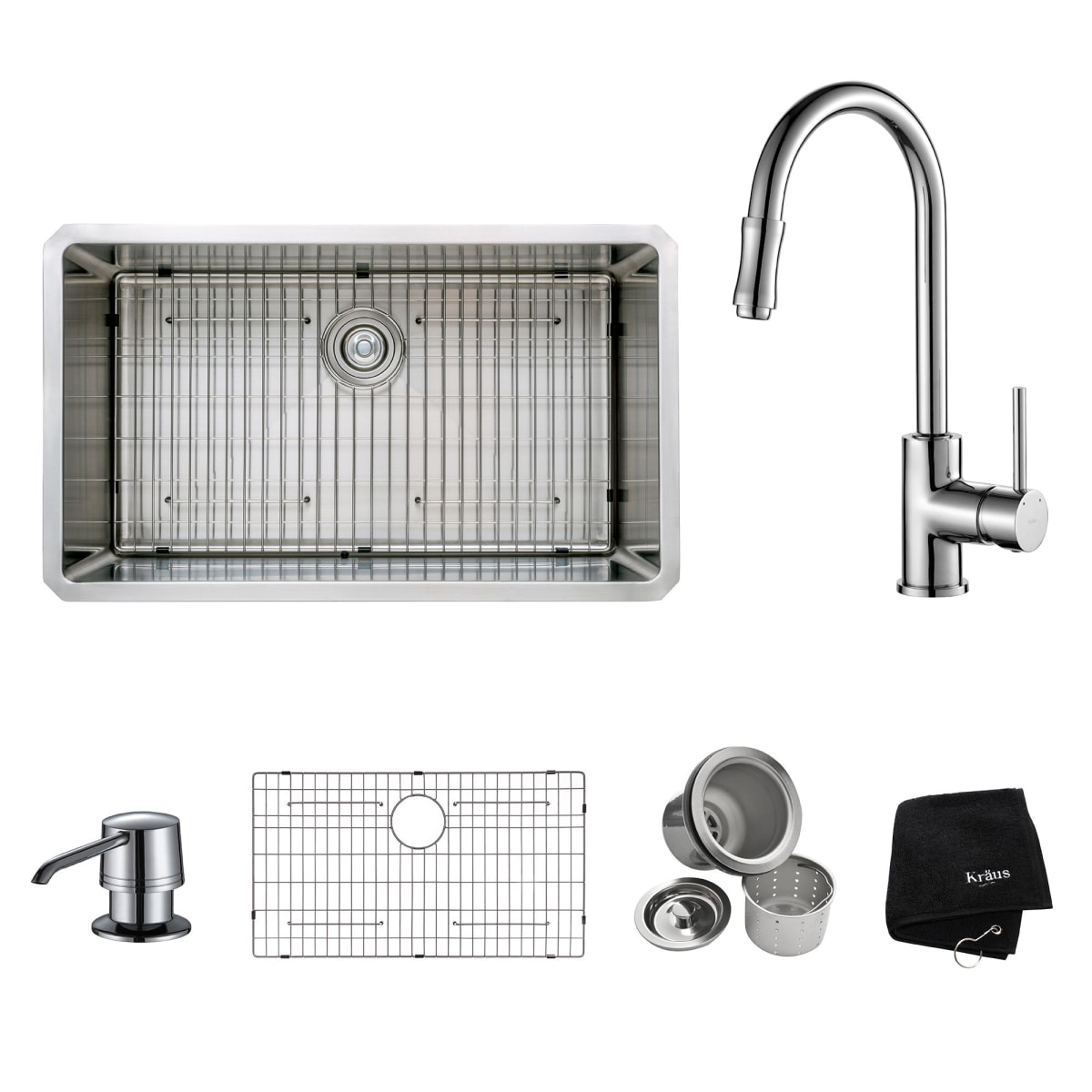 Kraus KHU10032KPF1622KSD30CH Kitchen Combo