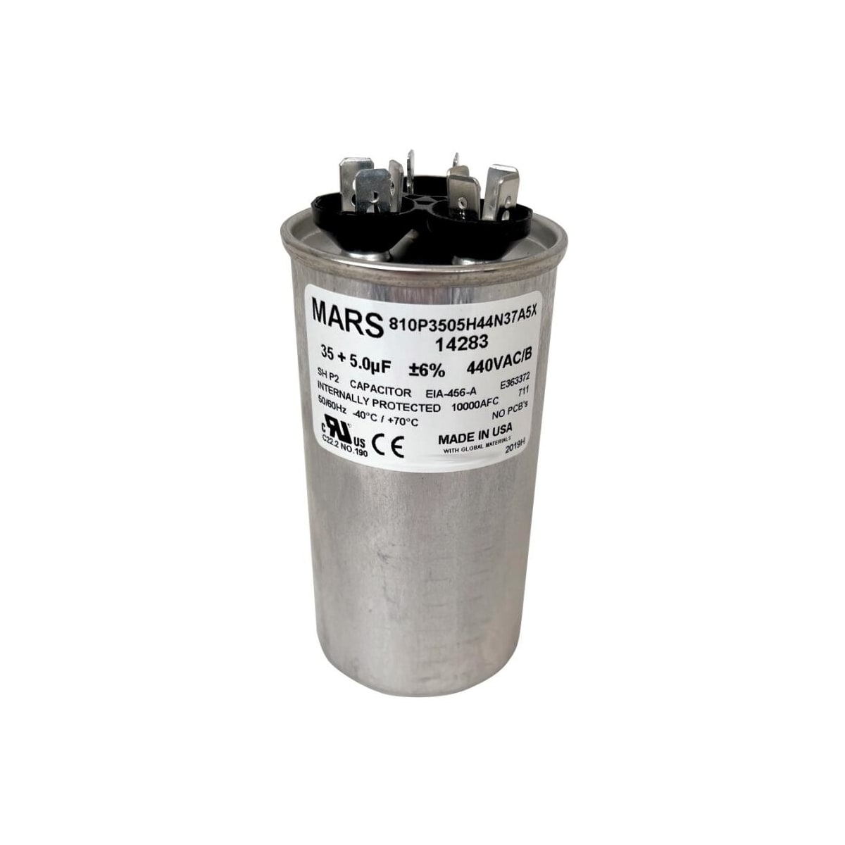 マサ 100335-06 - 35 + 5 uf MFD 370 or 440 Volt VAC - Lennox Round