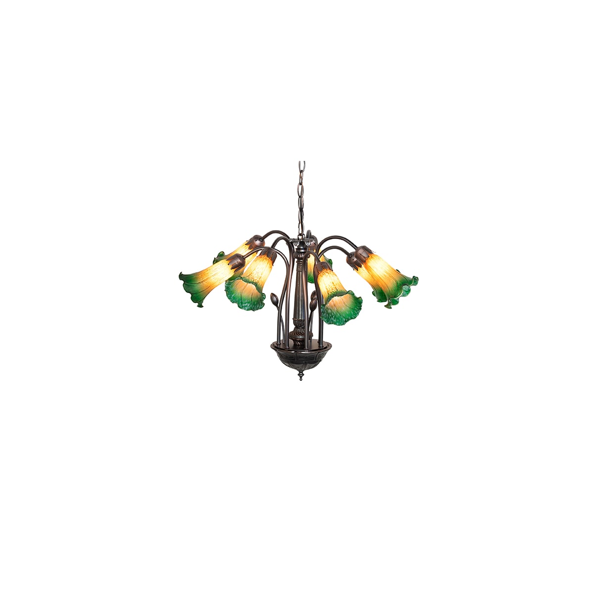 Meyda Tiffany 11584 Amber/Green Pond Lily 7 Light 24
