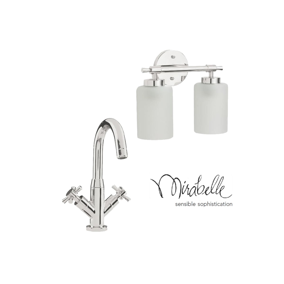 Mirabelle MIRWSML102/MLED2LGTBN Edenton Bathroom Combo