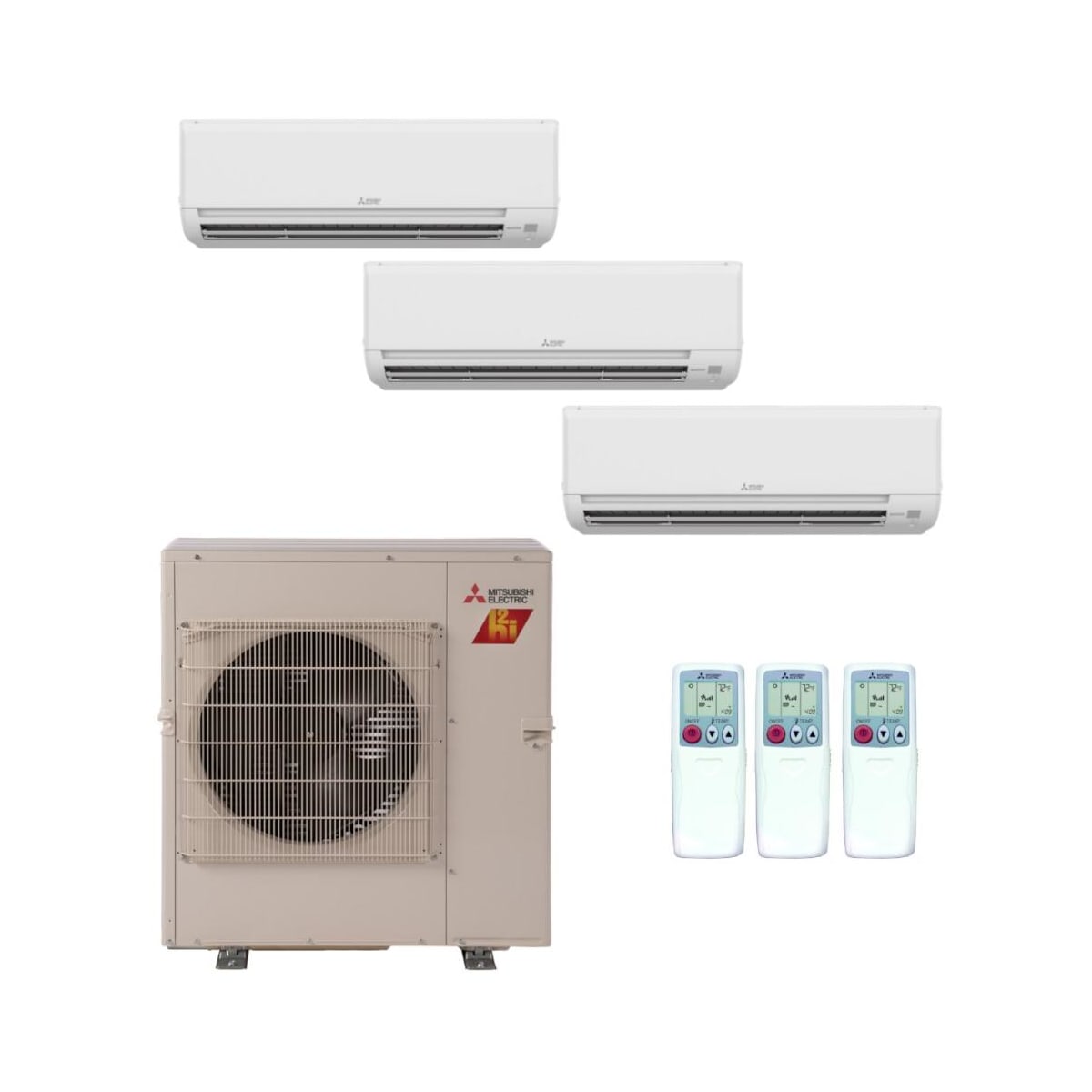 Mitsubishi MXZ-3C24NAHZ3 MSZ-GS06 2-MSZ-GS12 23.6K BTU Cooling