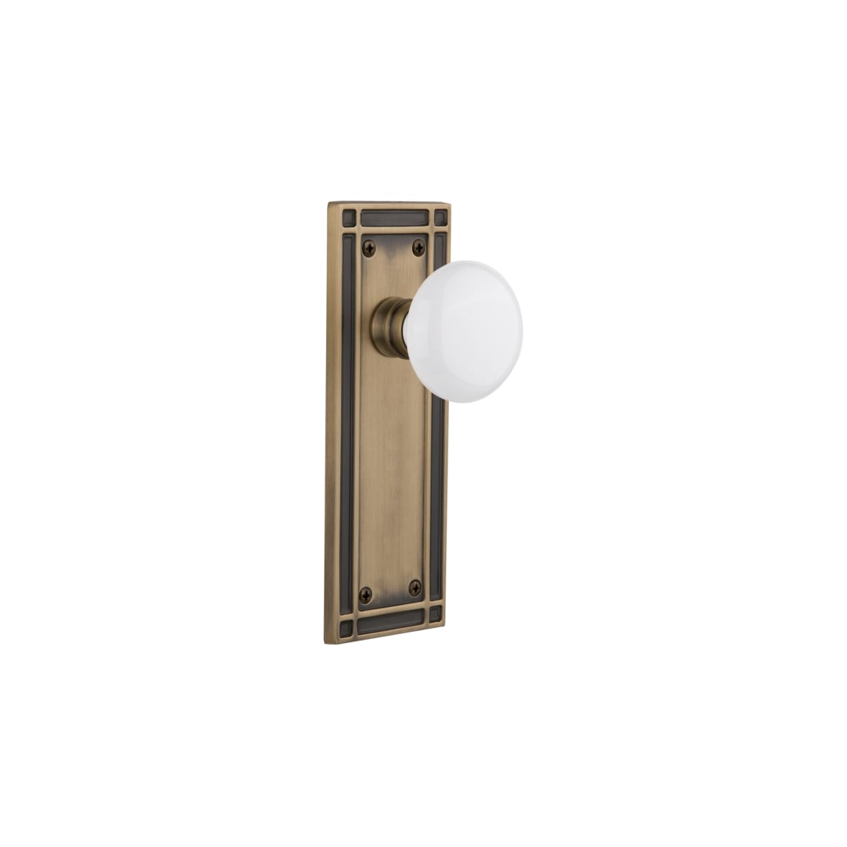 Hubbard Brass Interior Door Knob & Plate Set - Adjustable Backset