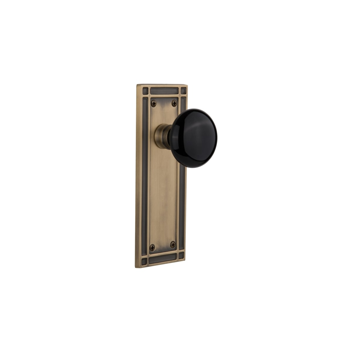 Hubbard Brass Interior Door Knob & Plate Set - Dummy