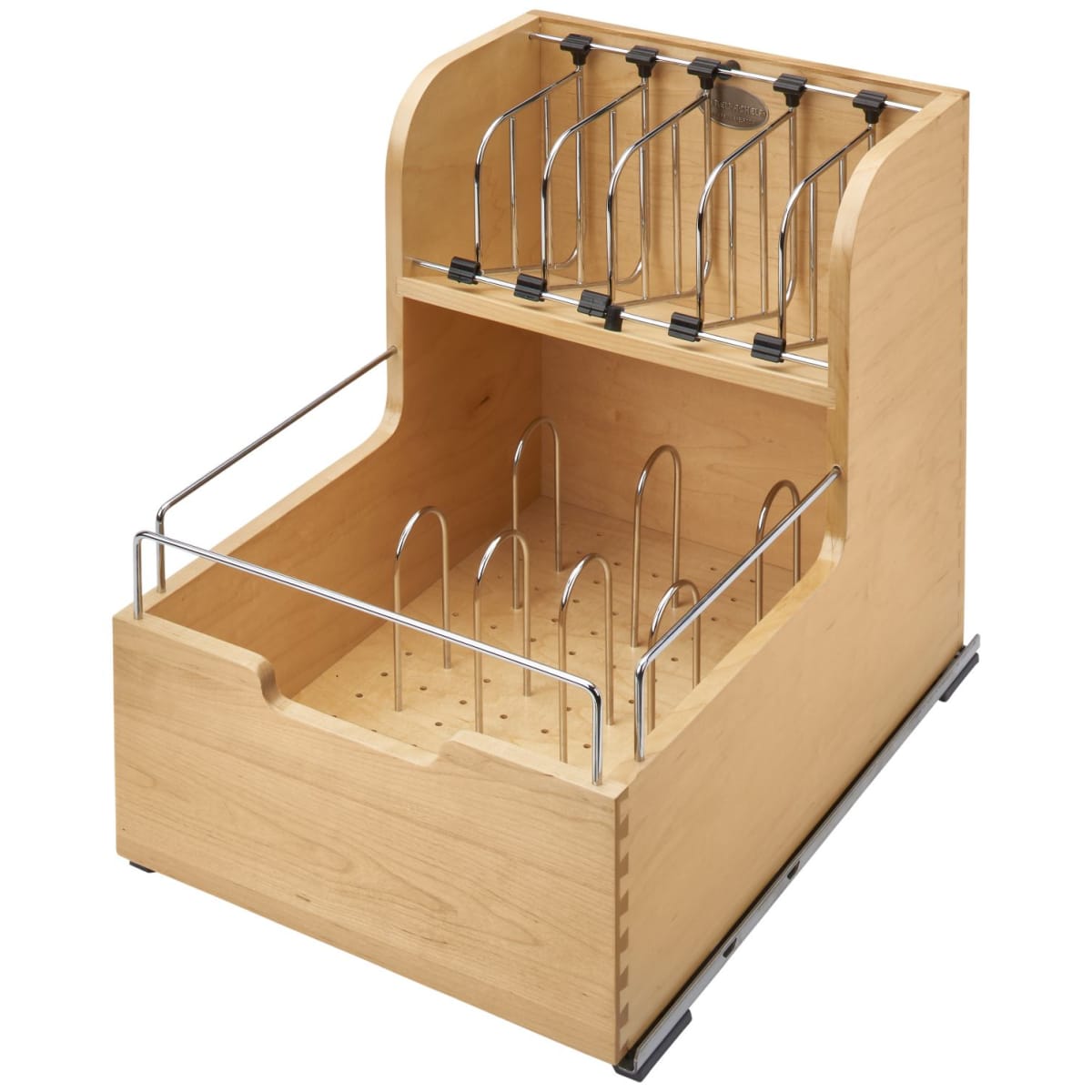 Rev-A-Shelf 4CW2-18SC-1 14.5 Two-Tier Wood Cookware Organizer