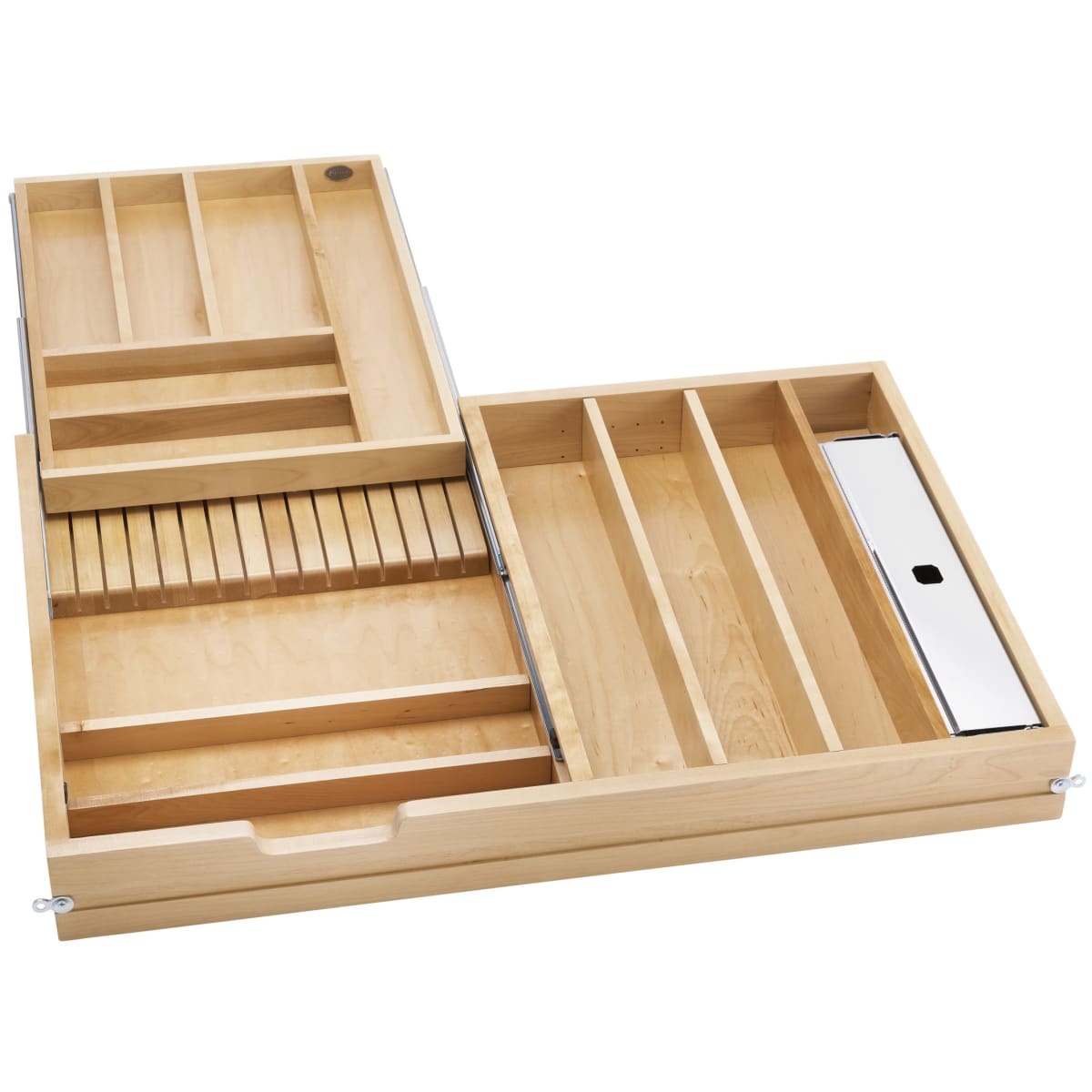 Utensil Storage, Tiered Double Combination Drawer for 30 or 36 Cabinet,  With or Without Blumotion Soft-Close Slides by Rev-A-Shelf