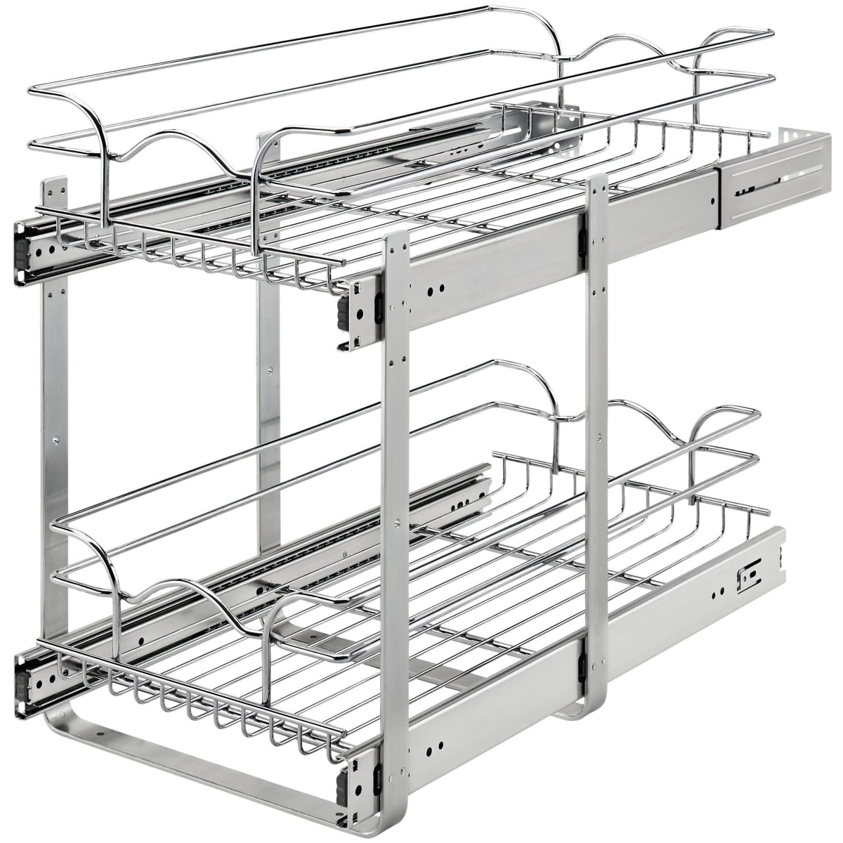 Rev-A-Shelf 5WB2-1522CR-1 15 x 22in 2-Tier Cabinet Pull Out Wire Baskets, Chrome