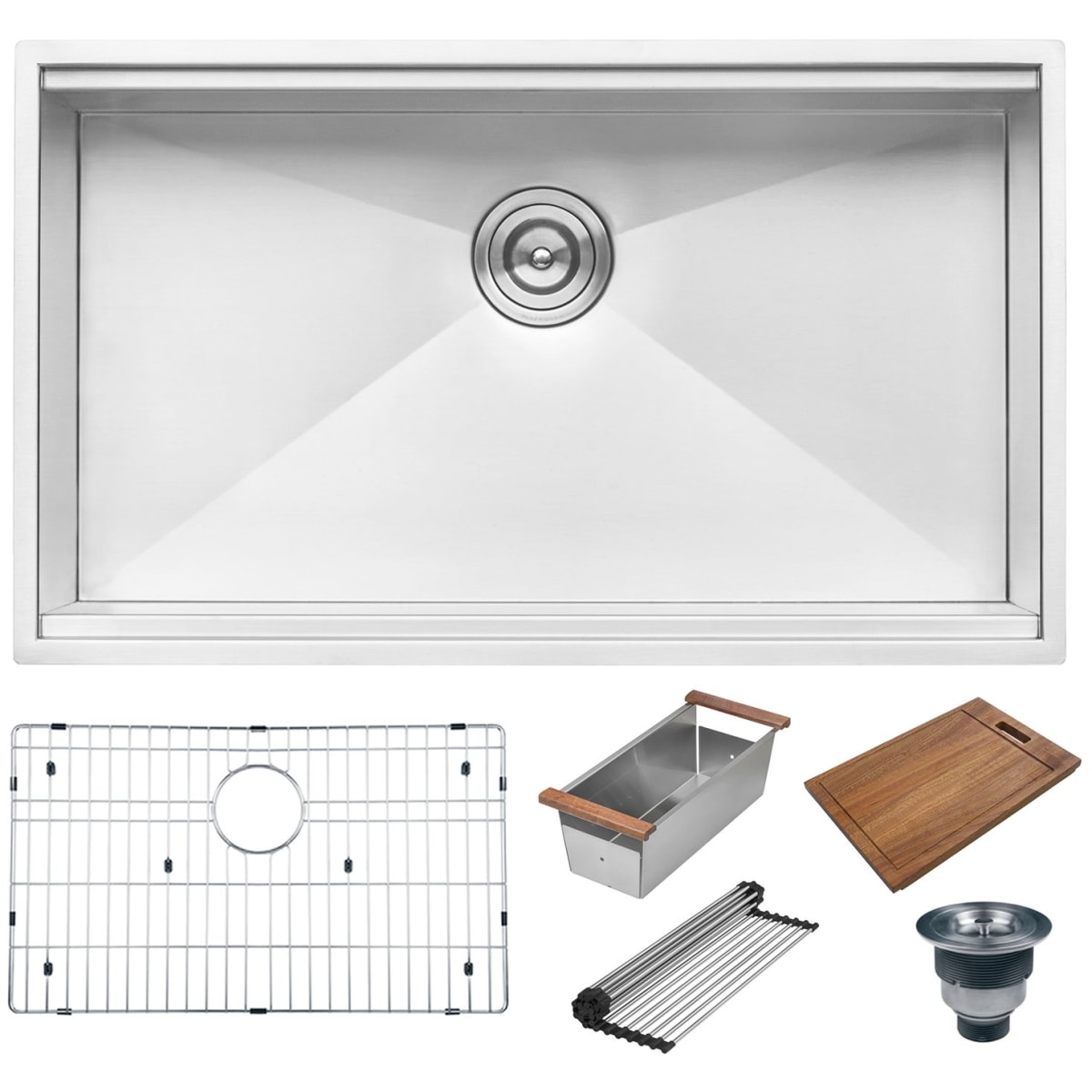 Ruvati RVH8300 Undermount 16 Gauge 32 Kitchen Sink Single Bowl Stainless Steel