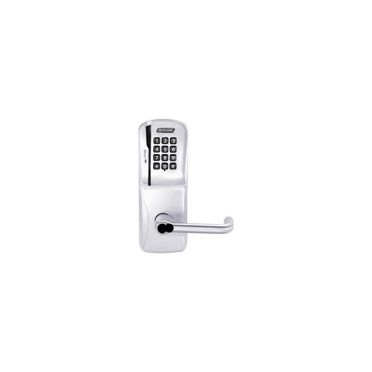 Schlage CO100 CY70KP Electronic Keypad Lock w/ Core, Sparta Lever, Satin  Chrome