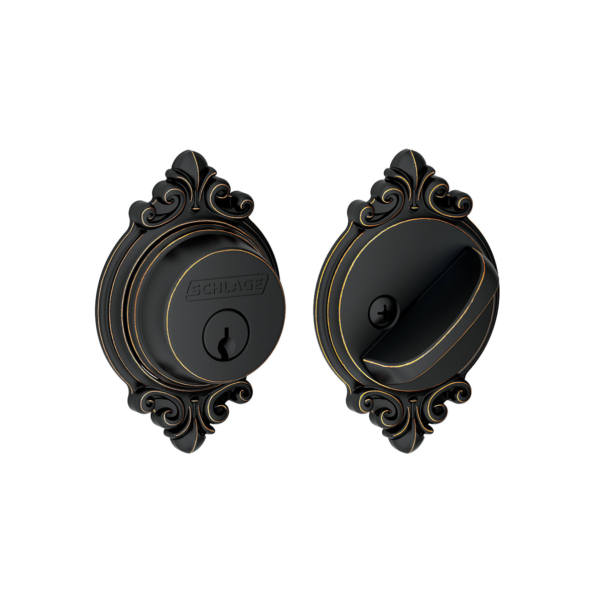 Schlage B60N Brk 716 Brookshire Single Cylinder Deadbolt, Aged Bronze