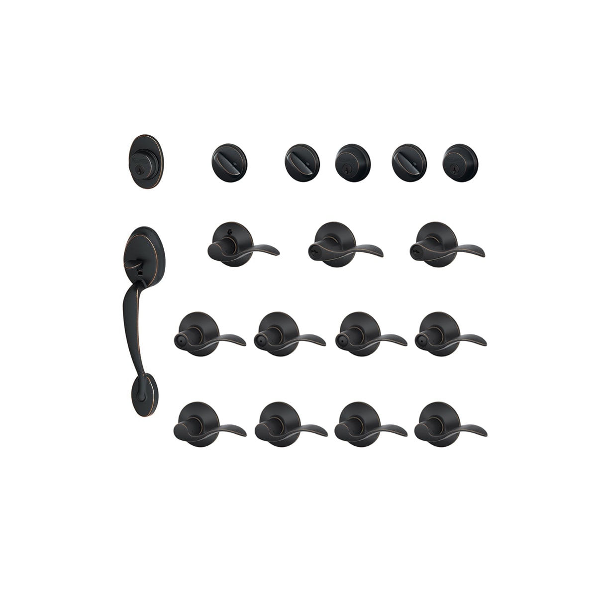 Schlage F500PLY716ACCLH Plymouth Complete House Door