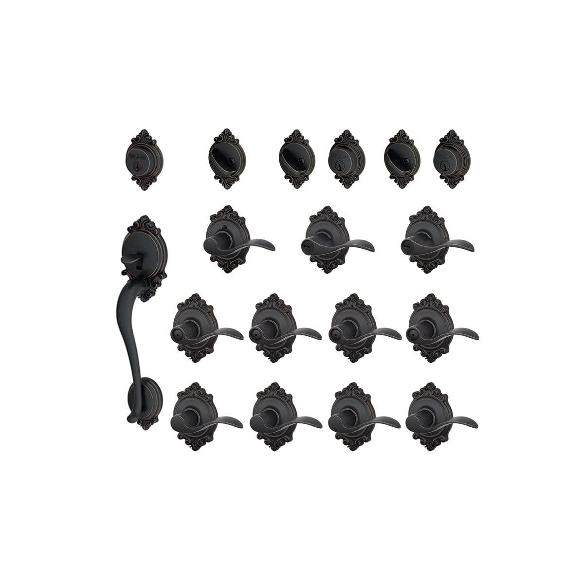 Schlage F600BRK716ACCLH Brookshire Complete House Door