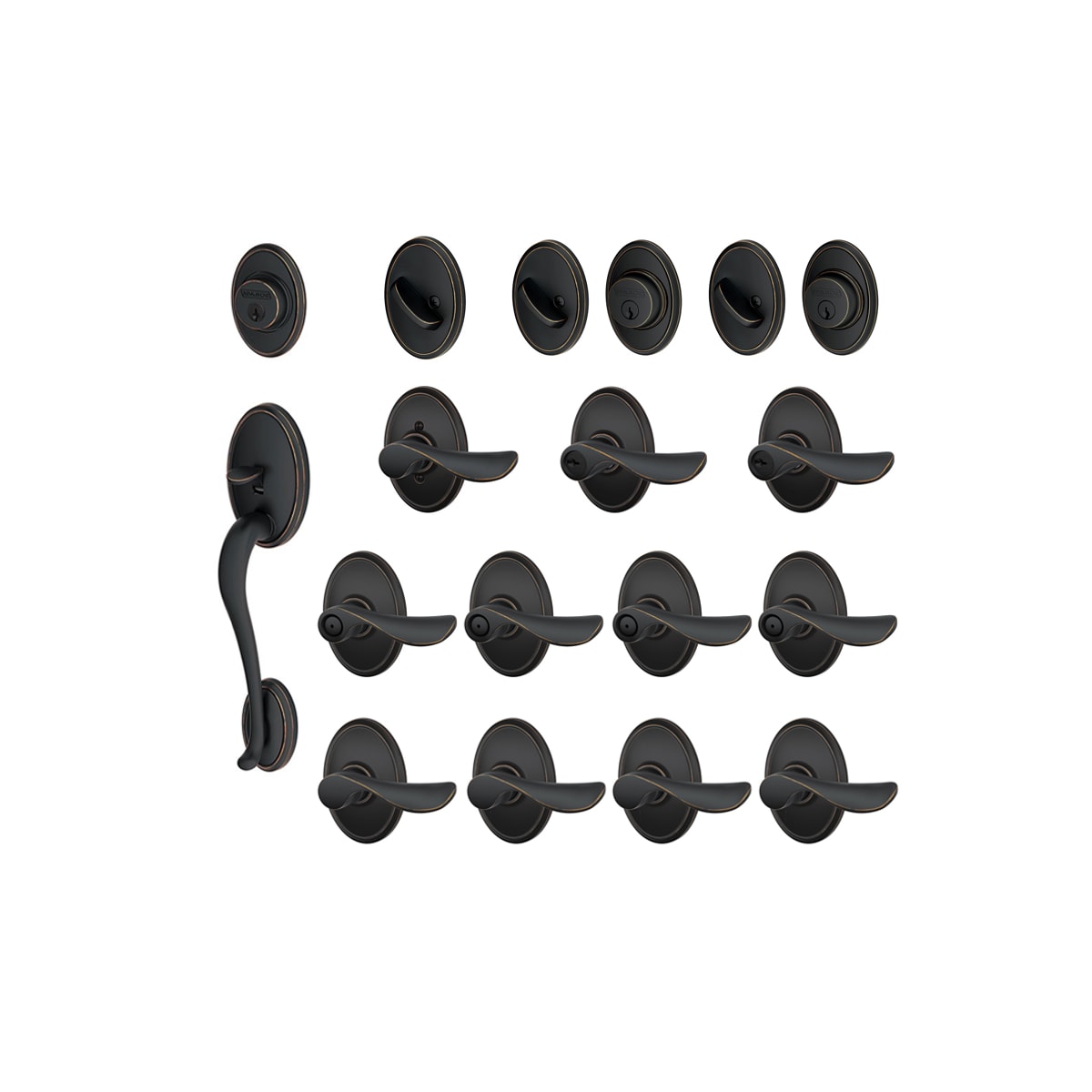 Schlage F600WKF716CHPLH Wakefield Complete House Door