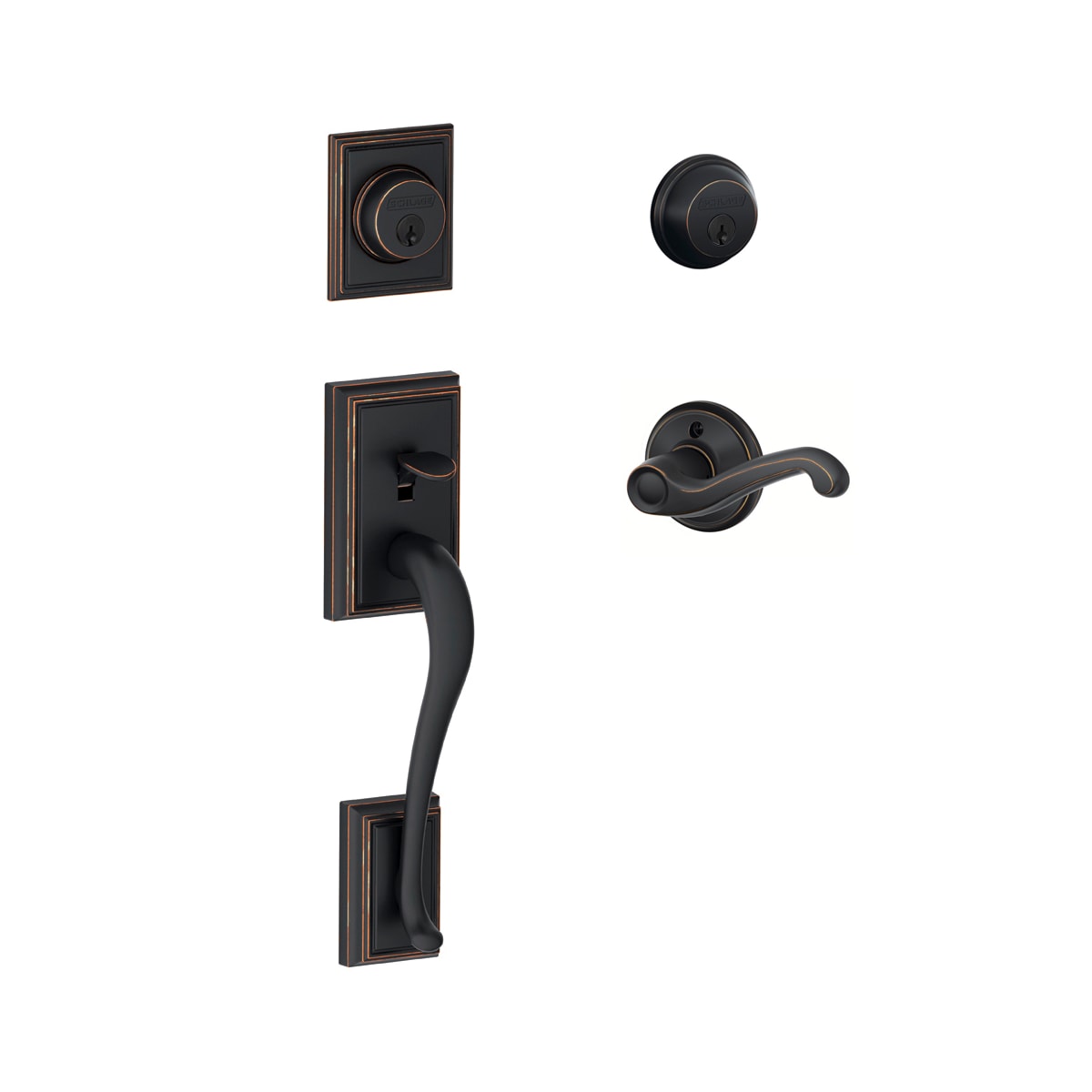 Schlage F62ADD716FLARH Right Handed Double Cylinder | Build.com