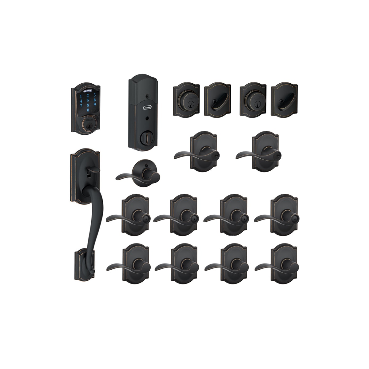 Schlage F800CAM716ACCRH Camelot Complete House Door