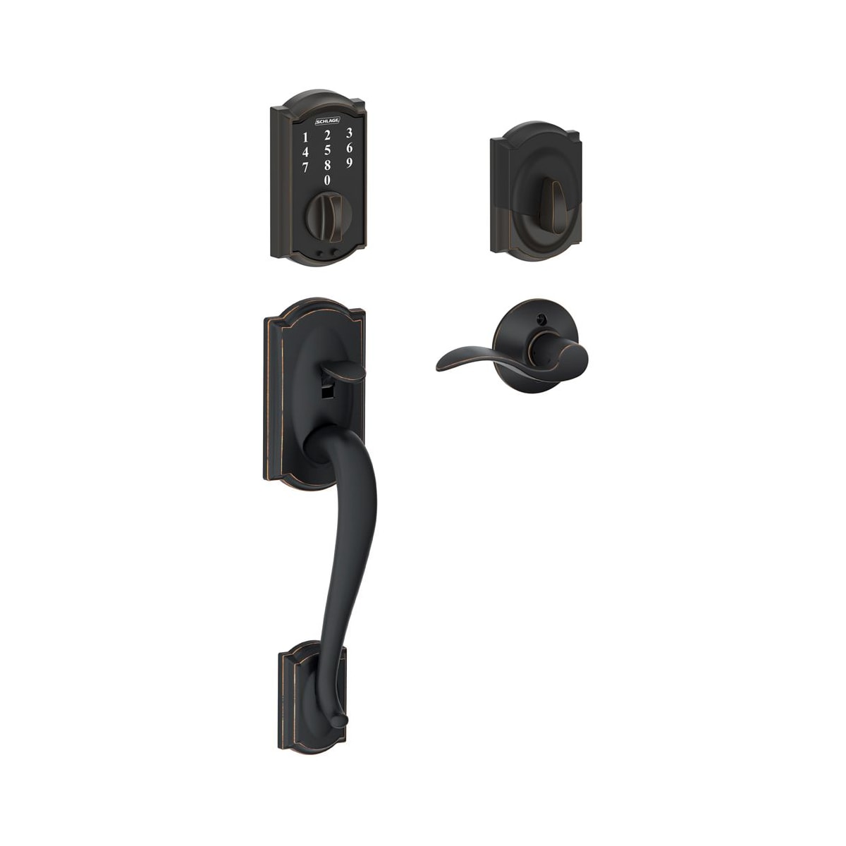 Schlage FE375CAM716ACCRH Camelot Touch Entry Handleset
