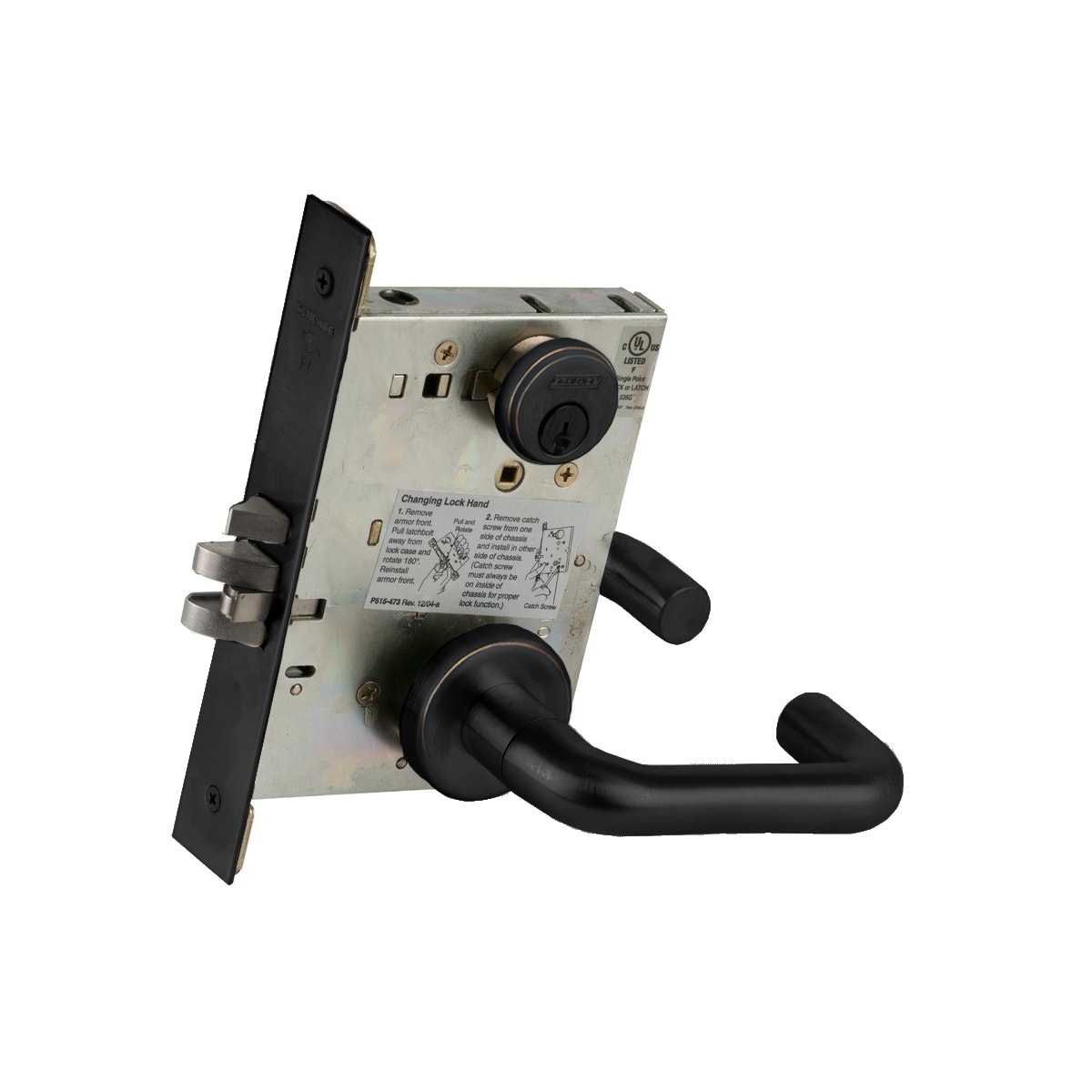 Schlage L9473B 01A Dormitory/Bedroom Mortise Lock with Deadbolt, Accepts  Small Format IC Core (SFIC)