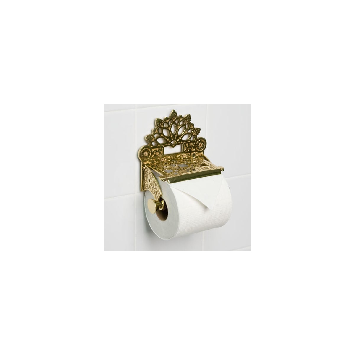 Signature Hardware 296460 Ceeley Collection Wall-Mount Toilet Paper Holder Finish: Polished Brass