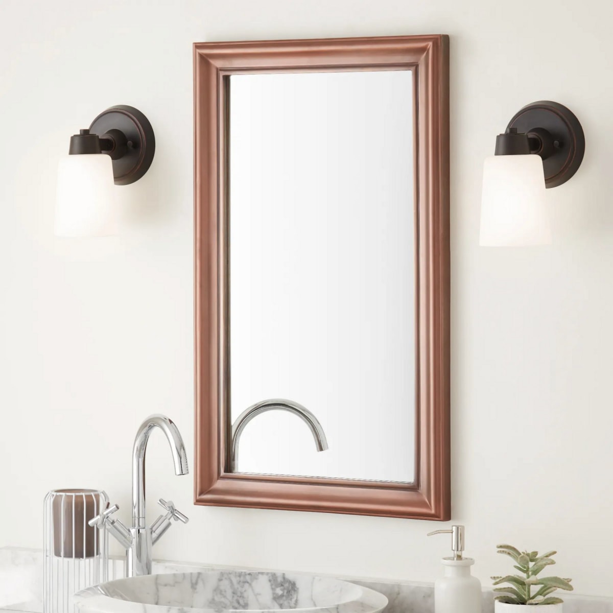 Signature Hardware 327541 30" x 18" Framed Bathroom Mirror