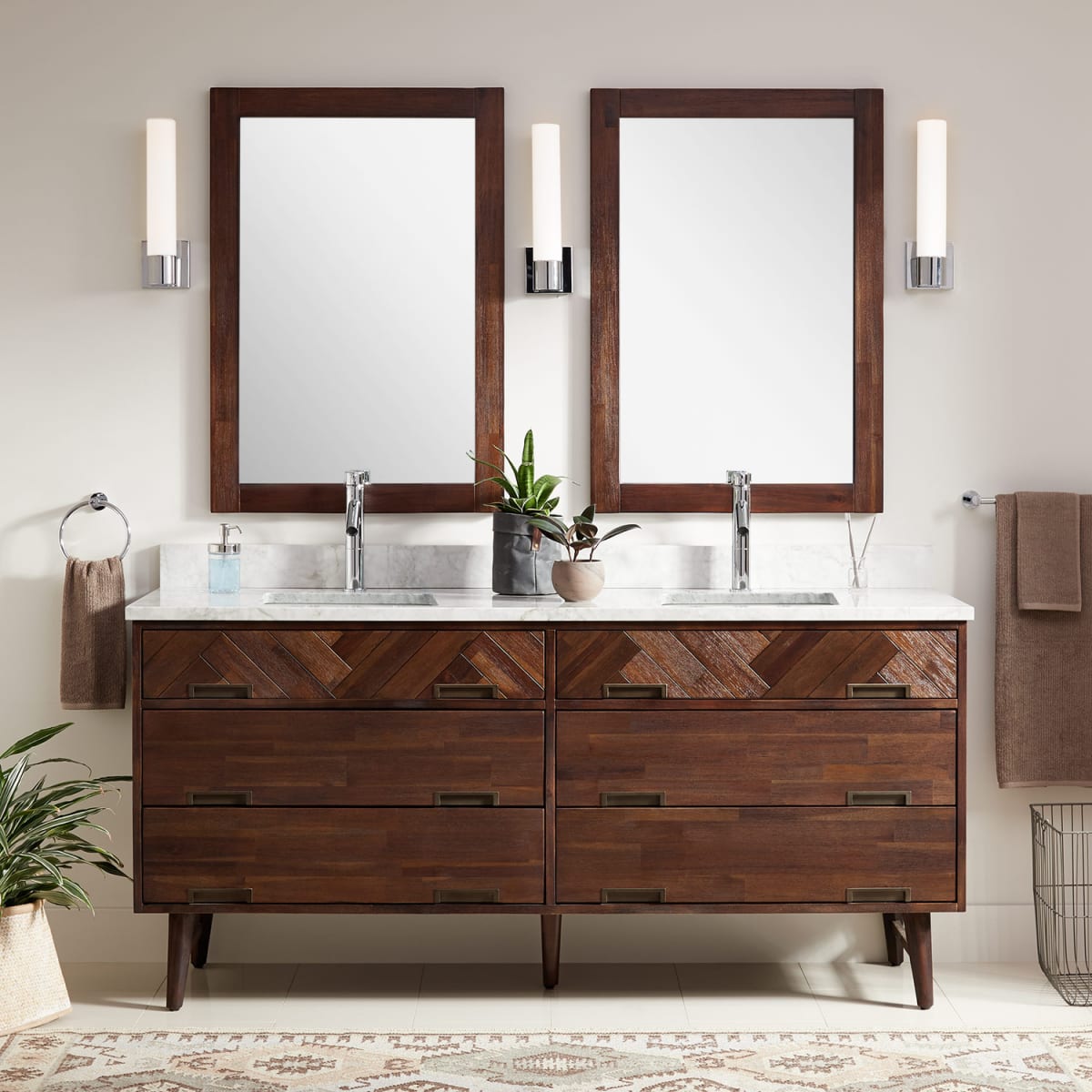 Signature Hardware 447100 Danenberg 72, What Size Mirrors For 72 Inch Vanity