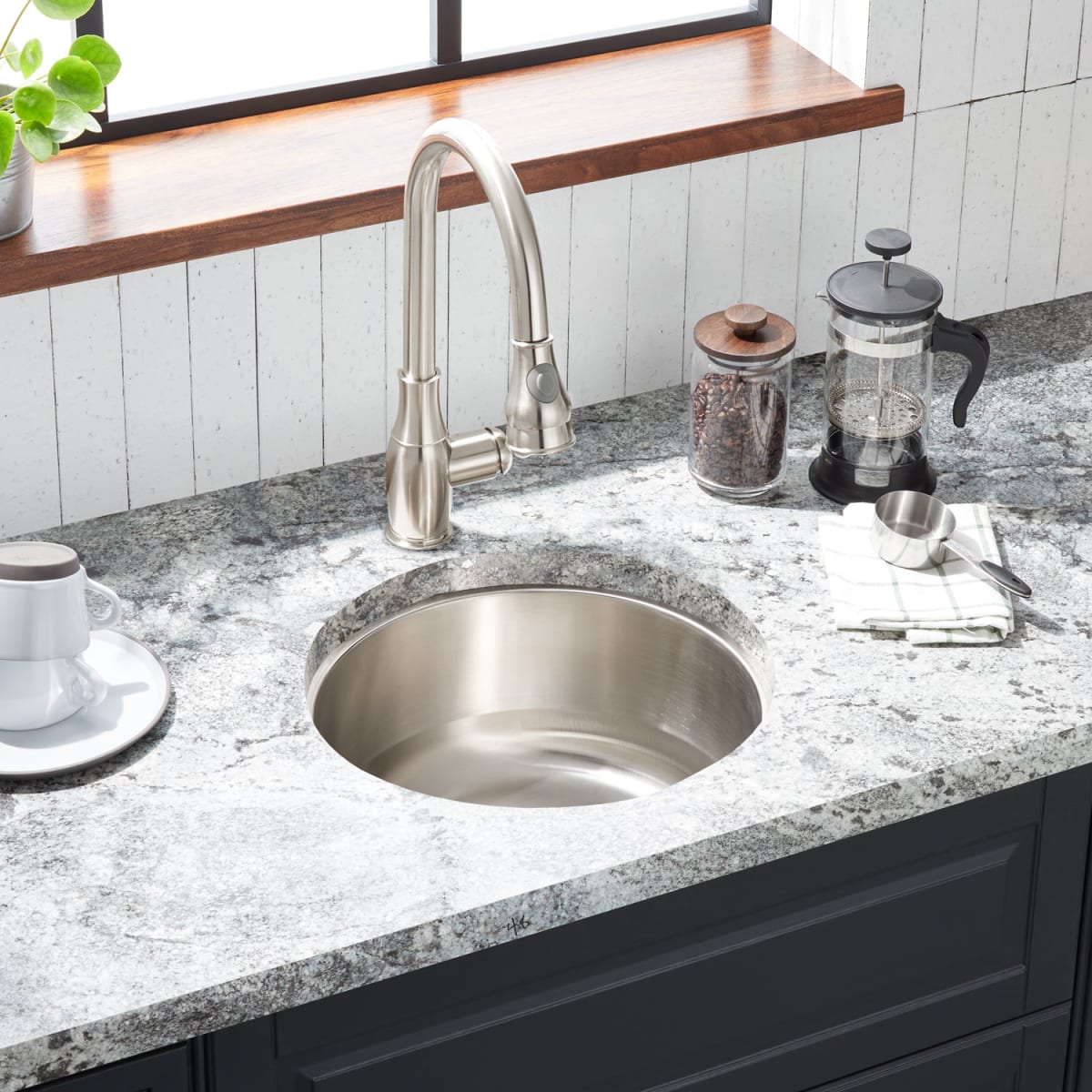 Undertone Medium D-Bowl Stainless Steel Kitchen Sink - 3