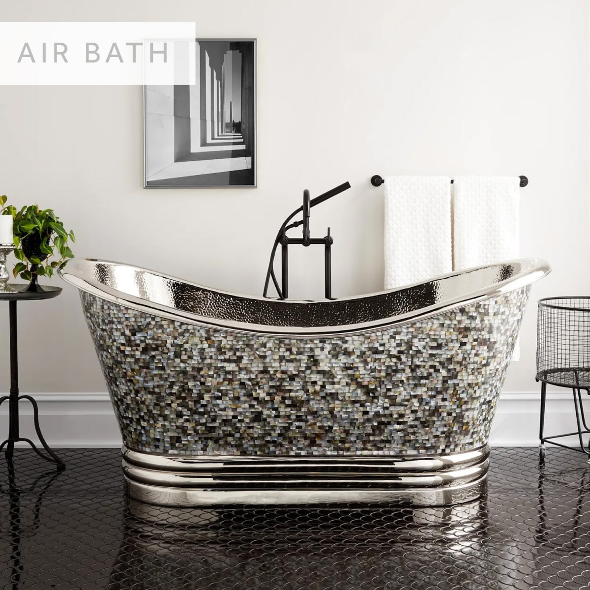 Signature Hardware 477821 Raye 71" Copper Soaking Double