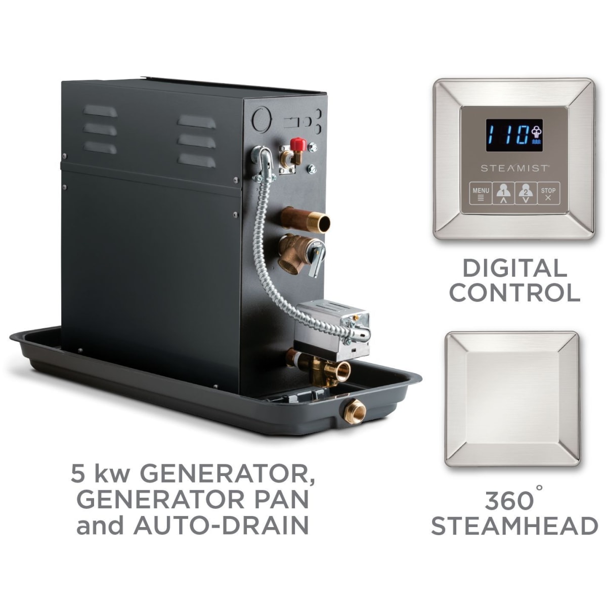 Steamist S5250GPADBN SM Plus Steam Shower Package with