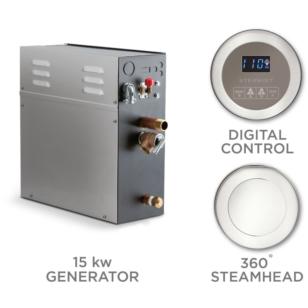 Steamist T15250RBN Total Sense Steam Shower Package with