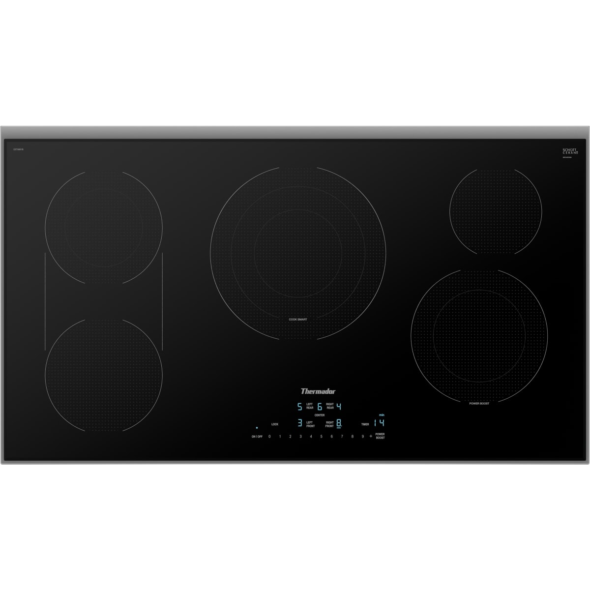 Thermador CET366YB 37 Inch Wide 5 Burner Electric Cooktop