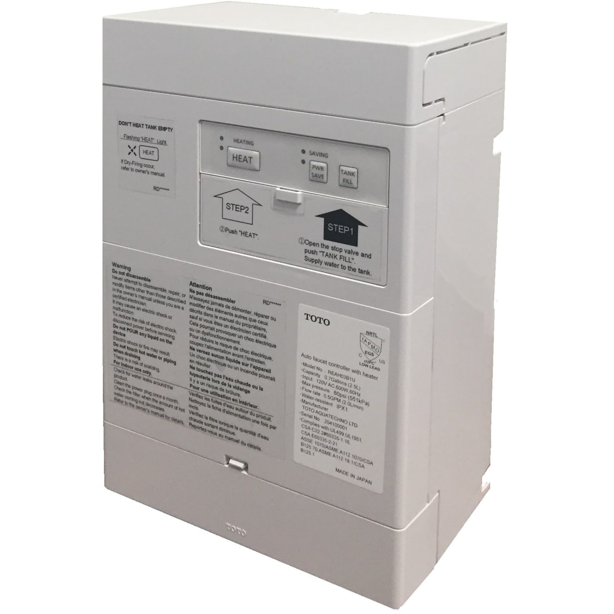 TOTO REAH03B1U AC Powered 0.5 GPM 10 Second On-Demand Water TOTO REAH03B1U AC Powered 0.5 GPM 10 Second On-Demand Water