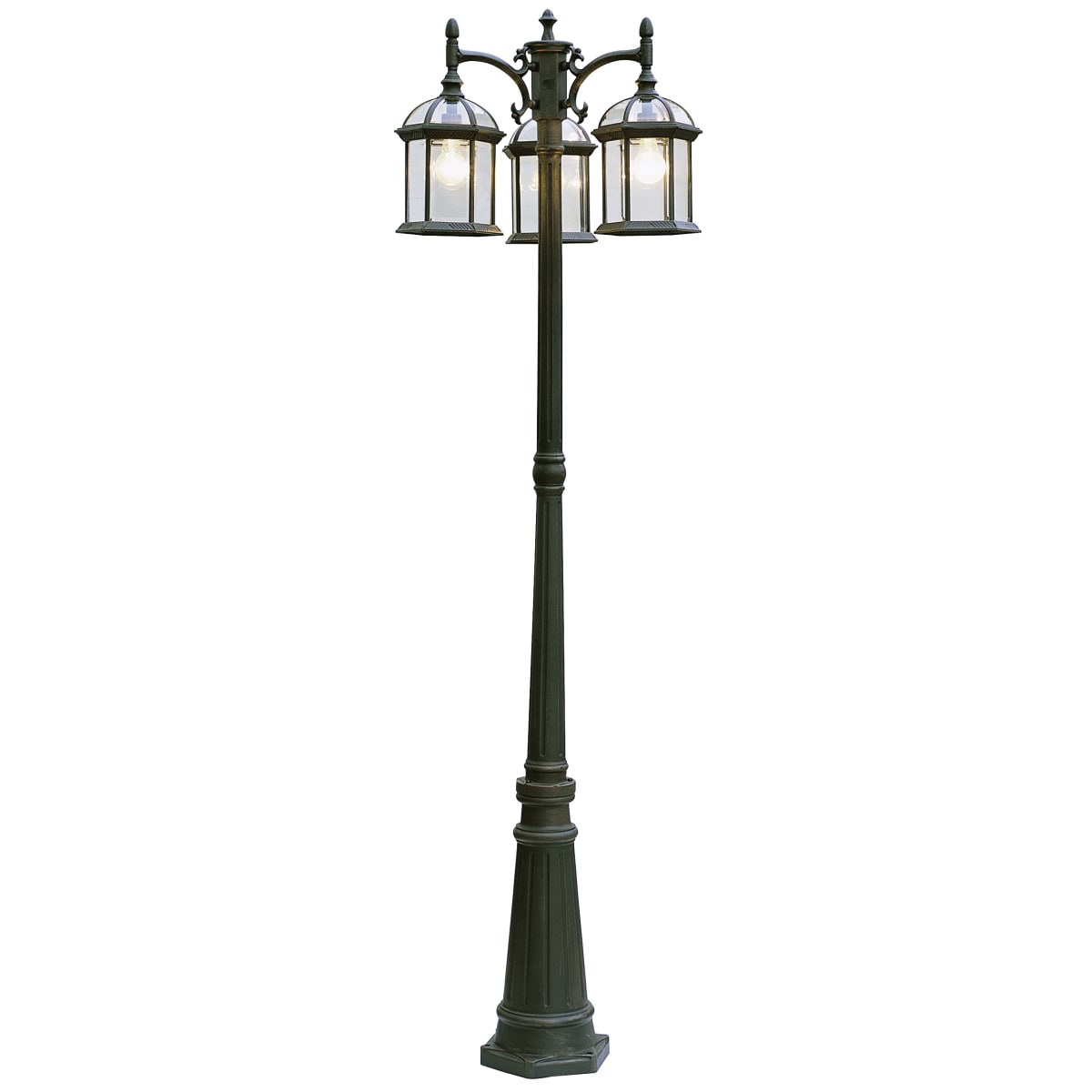 Medium Trans Globe Lighting 4719 BK 3-Light Pole Lantern Black