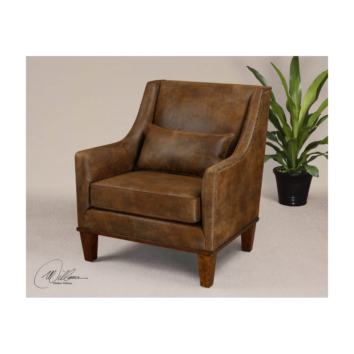 Uttermost 23030 Fabric Armchair with Pillow from the Clay
