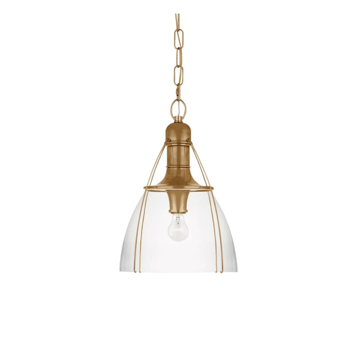 E.F. Chapman Country Industrial Pendant in Brass by Visual Comfort