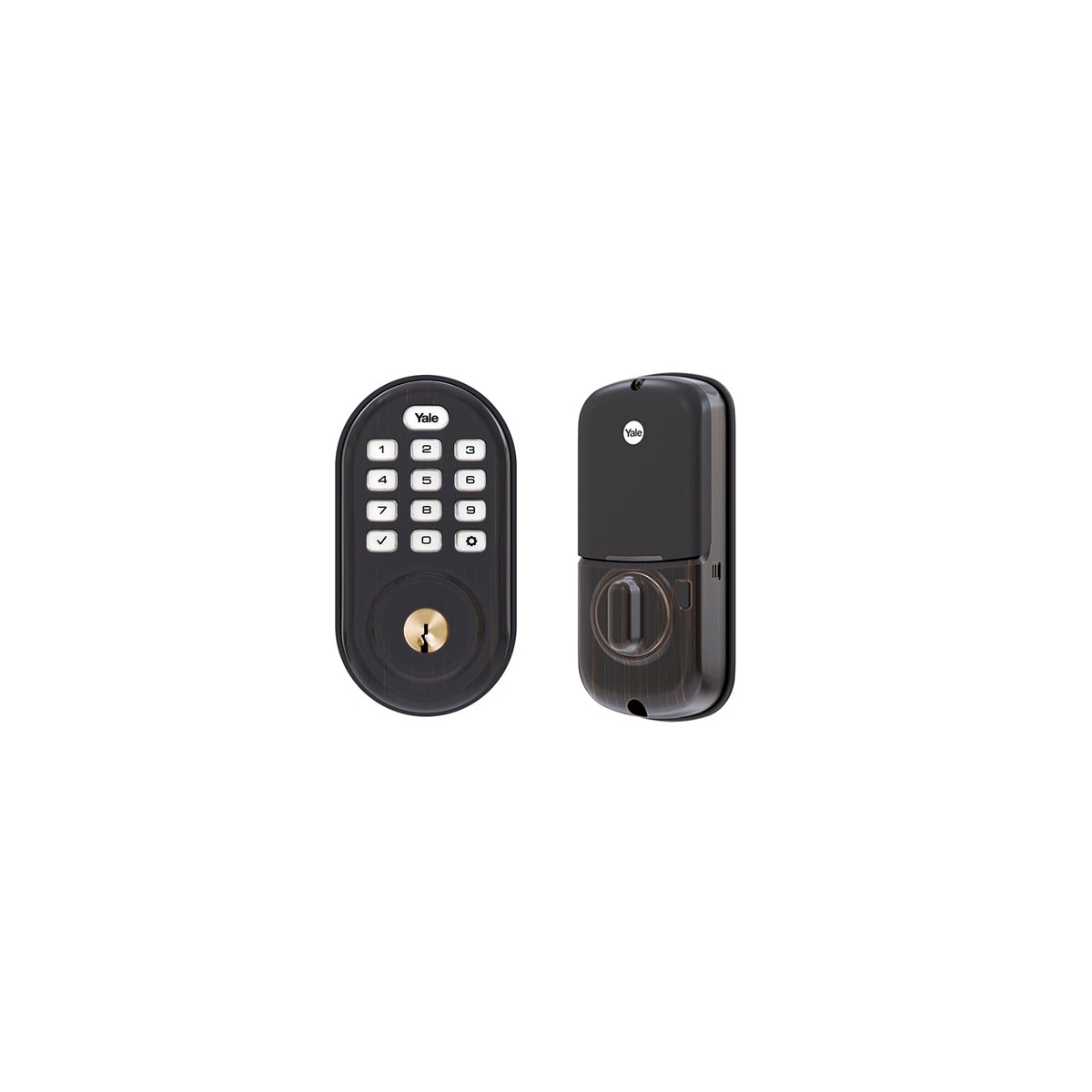 Yale YRD216ZW20BP Real Living Deadbolt with Push