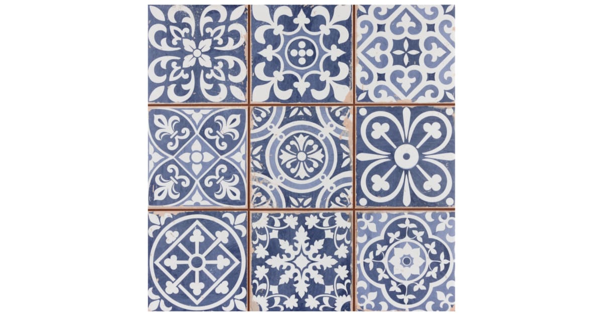Gammel mand seng Flourish Affinity Tile FPEFAEA Faenza - 13" Pattern Square Floor | Build.com