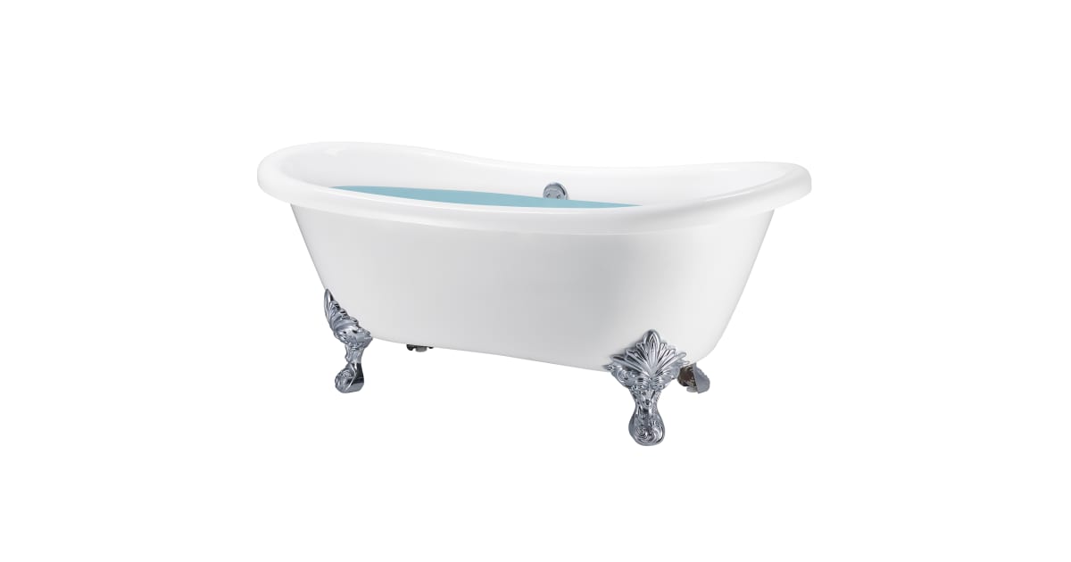 AKDY BT0300 59" Clawfoot Acrylic Tub with Center Drain and