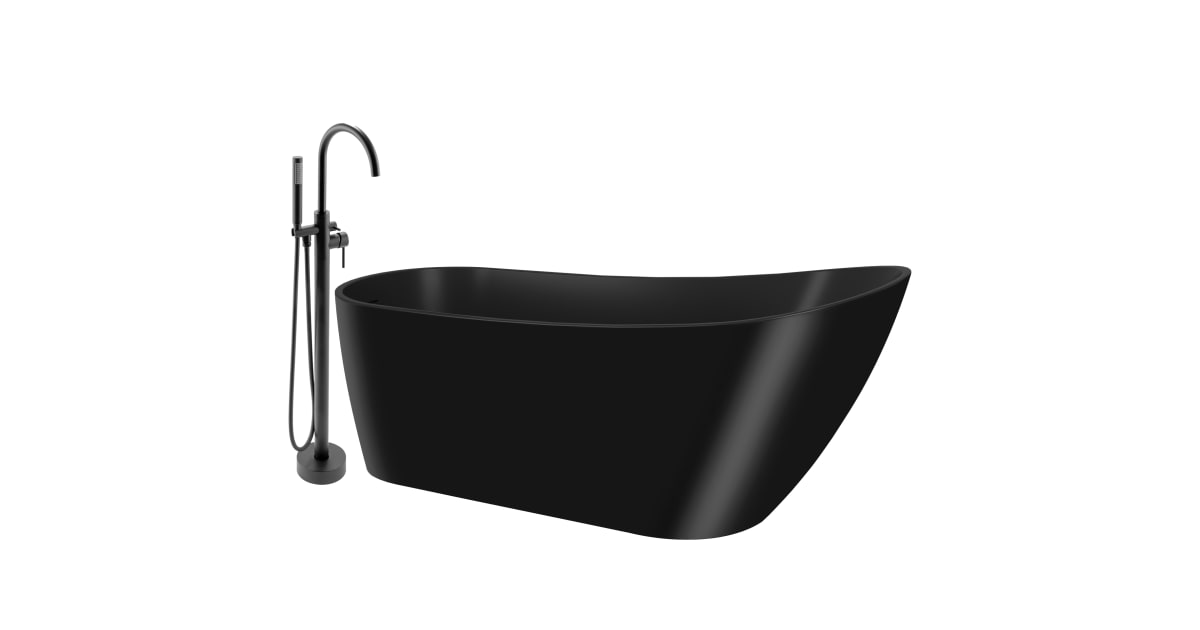 AKDY BT0601242 60" Free Standing Acrylic Tub with Center
