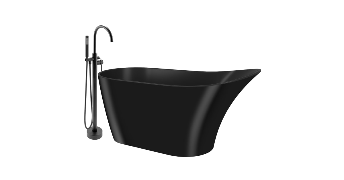 AKDY BT0602342 63" Free Standing Acrylic Tub with Center